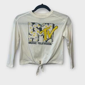 Girls MTV long sleeve tie front top size 8